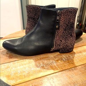 Sabrina’s Ankle Boots. Black and Animal Print